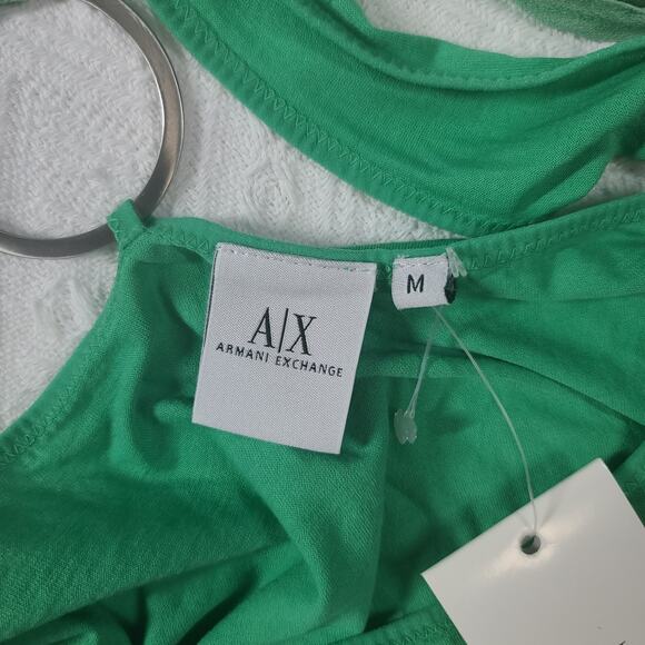 Armani exchange women's tank top green NWT Size Medium Festival Resort Wear - Picture 6 of 9